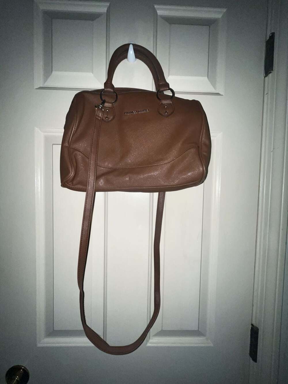 Franco Sarto Brown Faux Leather Satchel Crossbody Bag